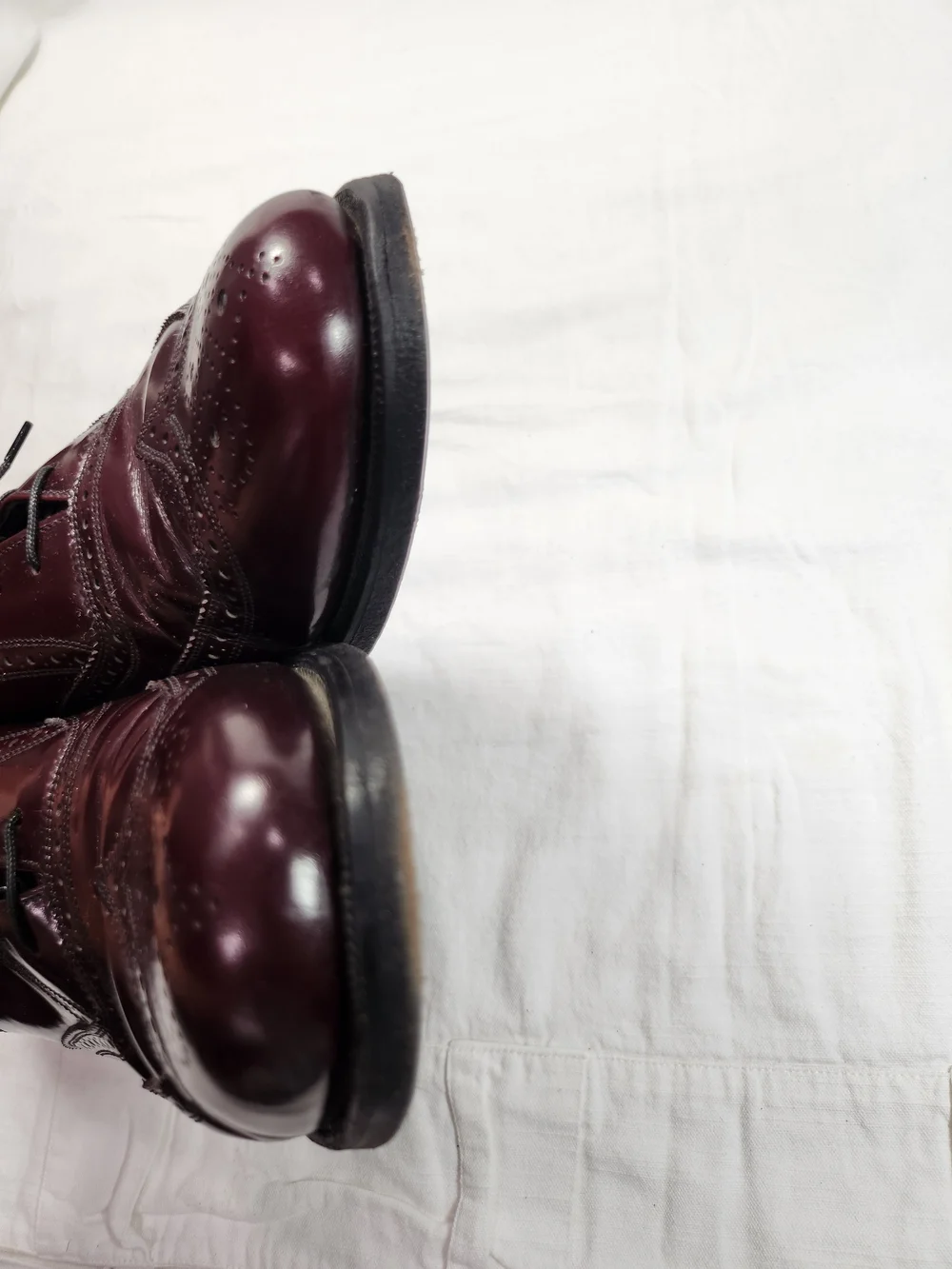 Florsheim Royal Imperial Burgundy Leather Wingtip Oxford Shoes Mens 11 D Vintage
